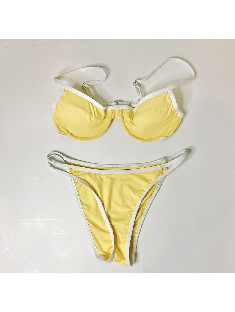 Dippin Daisys Bikini XS/S Yellow/White Adjustable Straps